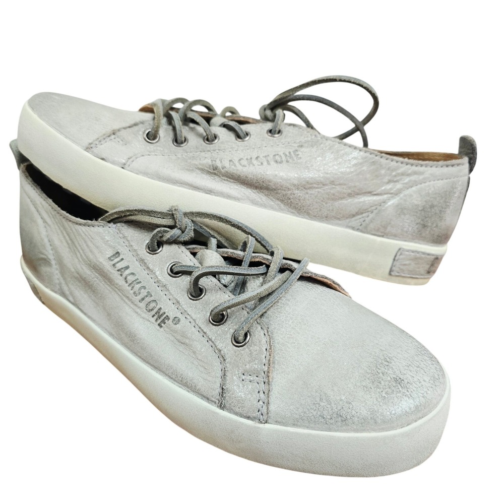 Blackstone JL20 Womens Grey Distressed Leather Low Top Sneakers Size 39